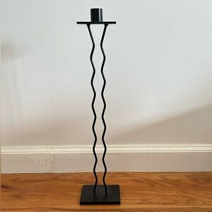 Vintage Postmodern Curvy Metal Candleholder, Squiggly Candleholder